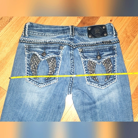 2PC SIZE 30 MISS ME BLING WINGS WHITE STITCHING BOOT & BLACK WHITE STITCHING - Picture 12 of 16